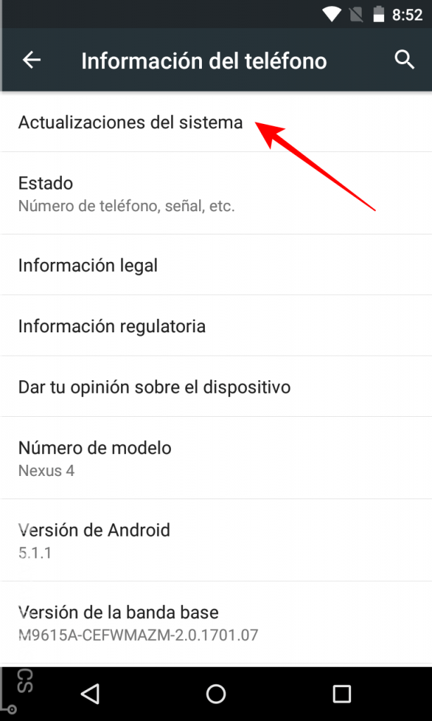 actualizar android